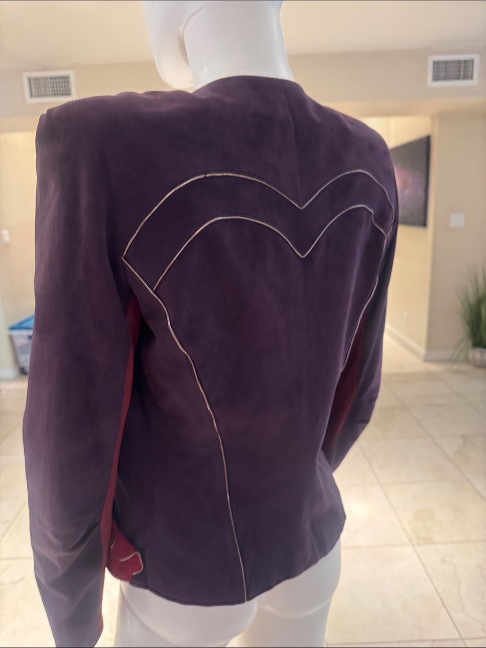 Roberto Cavalli Vintage Suede Jewel Tone Leather Jacket - Picture 8 of 17